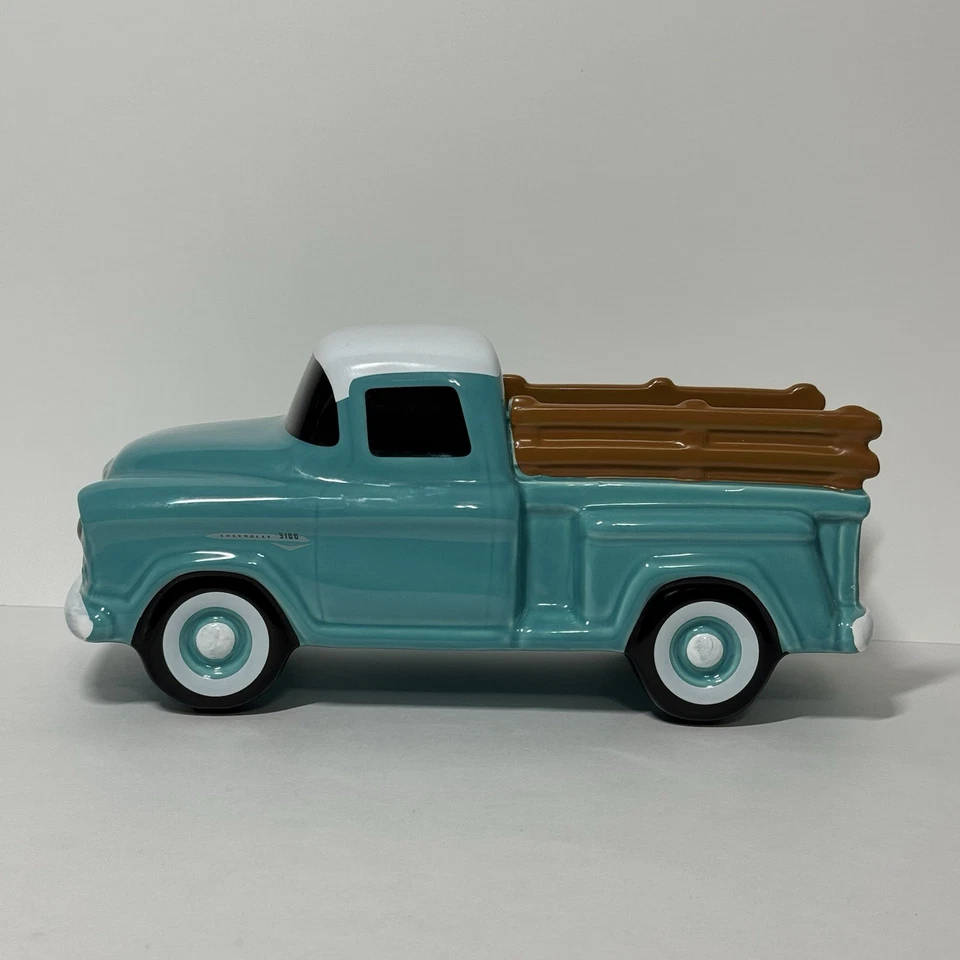 Camioneta pickup Chevrolet 3100 GM cerámica Teleflora GM con licencia color aguamarina Foto 4 de 4