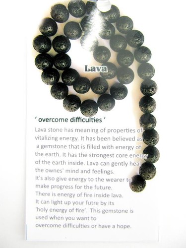Lavastein Pyrite Halskette, echte Natursteine Heilsteine Edelsteine, Modeschmuck - Bild 8 von 9