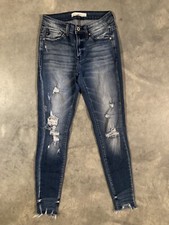 Kancan Distressed Skinny Jeans Womens Size 24 w/ 28" Inseam Raw Hem