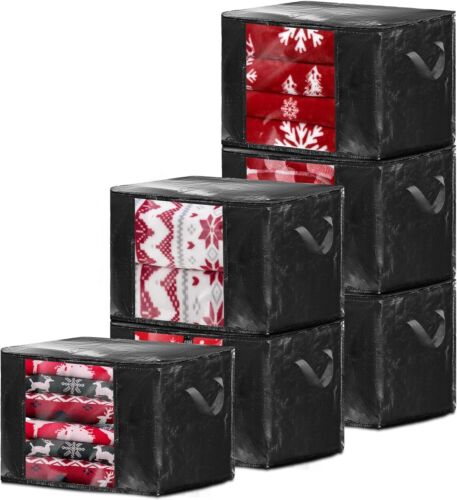 6 Pack Storage and Moving Bags Heavy Duty Extra Large Clothing Bins Containers
