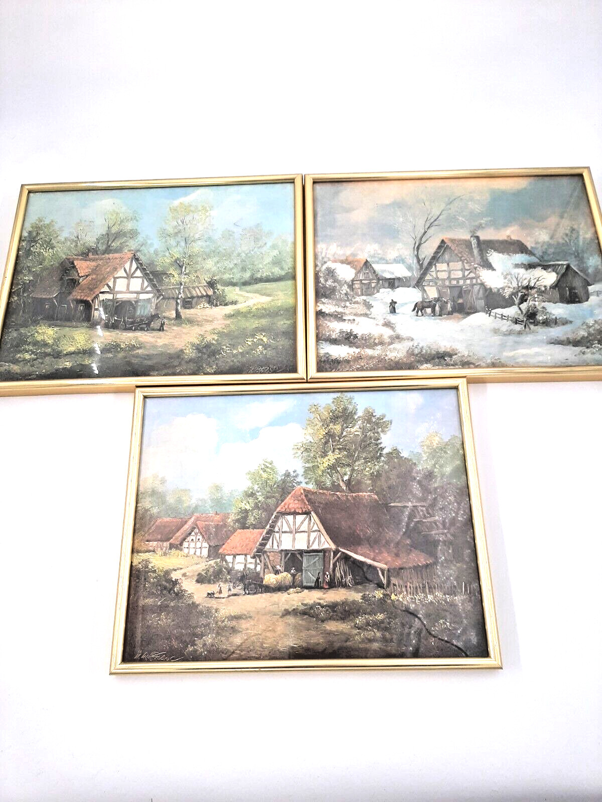 4 Estaciones Estampado Kalich-Frohböse Vintage Impresiones Artísticas Enmarcado