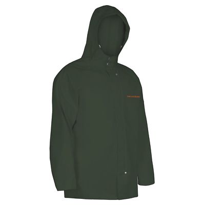Grundens Shoreman PVC Hooded Jacket Fishing Rain White Orange Blue White SH300