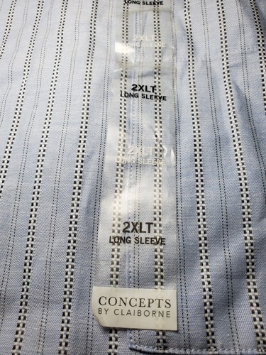 Mens 2XLT Concepts By Claiborne Long Sleeve Button Up Shirt With Tags Light Blue - Picture 3 of 18