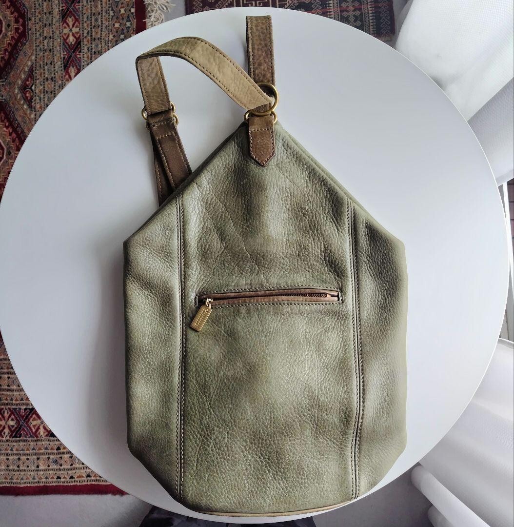 Vintage Coach 4944 Khaki Nubuc Leather Flat Pack Backpack Vintage Coach 4944 Khaki Nubuc Leather Flat Pack Backpack