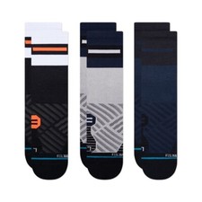 Stance Adult 3 Pk Performance Crew Sock Set Sz M 6-8.5 Multicolor Nylon Duration