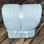 Laundry Shelli Segal Bridget Quilt Coverlet Mist Blue Paisley Leaf Embroidered