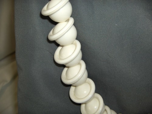 Vintage Kenneth Lane Modernist Statement Piece White Balls & Rings 30" Necklace - Picture 2 of 5