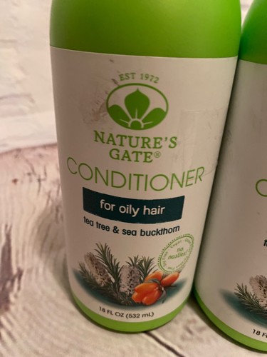 Lot 2 18oz Bottles Nature's Gate Tea Tree Buckthorn Oily Hair Conditioner Vegan - Picture 4 of 5