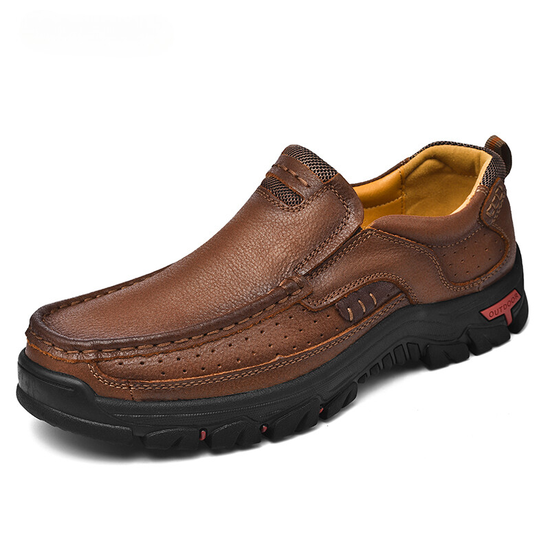 Business Loafers Genuine Leather Men Casual Shoes Platform