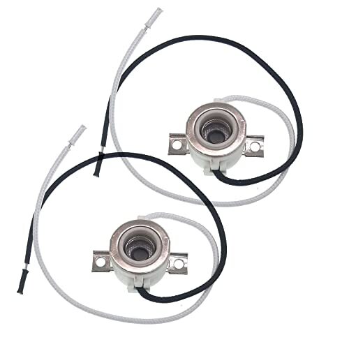 E11 Mini Candelabra Ceramic Screw Lamp Holder Base Socket,2Pack E11