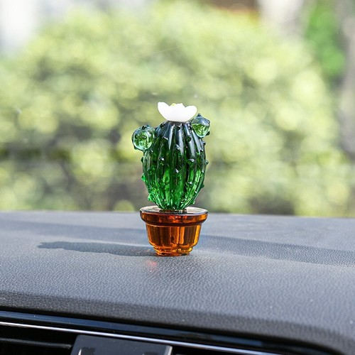 Hand Blown Glass Cactus Figurine Crystal Cactus Decor Paperweight Collectibles - Picture 8 of 9