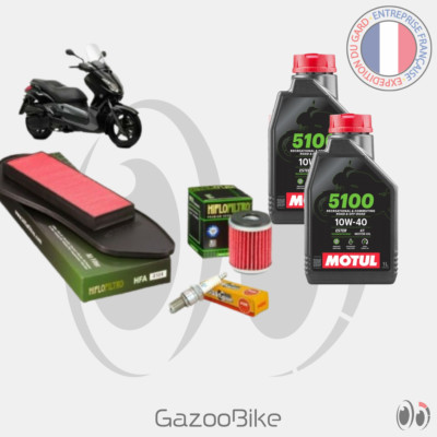 Premium Entleerungspaket Zündkerzenfilter NGK + Öl MOTUL 10W40 Yamaha Xmax 125