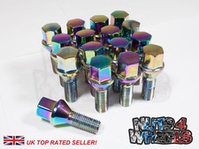 16 x Neo Chrom Alufelgen Radschrauben M12x1,25 passend für Citroen BX Saxo ZX