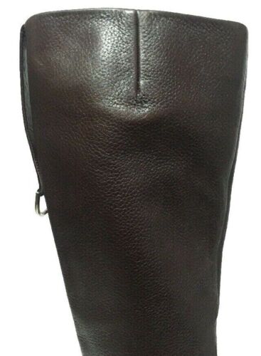 Sergio Rossi Womens Knee High Boots Dark Brown Leather Point Toe 