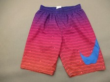 NIKE DRI-FIT Size M Boys Multicolor Stretch Waist Lined Swimming Shorts 208