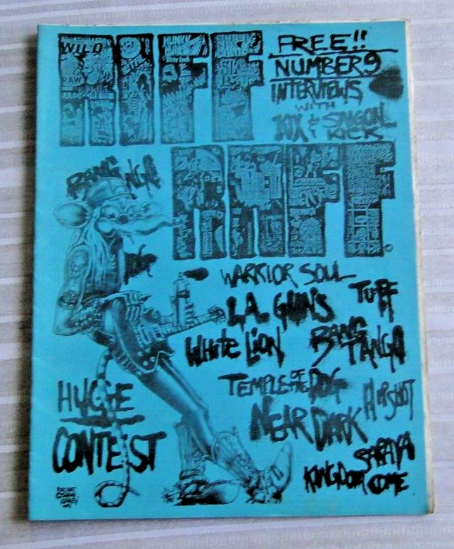 Vintage Magazine Riff Raff Rock Fanzine #9 1991 Guns White