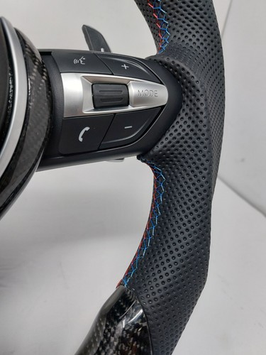 REAL CARBONE FIBER FOR BMW F10 F11 M Sport Steering Wheel BLACK COMPLETE - Picture 6 of 8