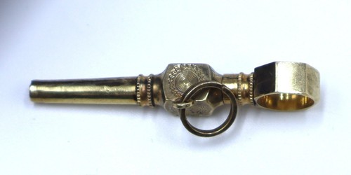 Antique 10K gold shell pocket watch key/watch fob ratchet type ( B ) - Picture 3 of 8