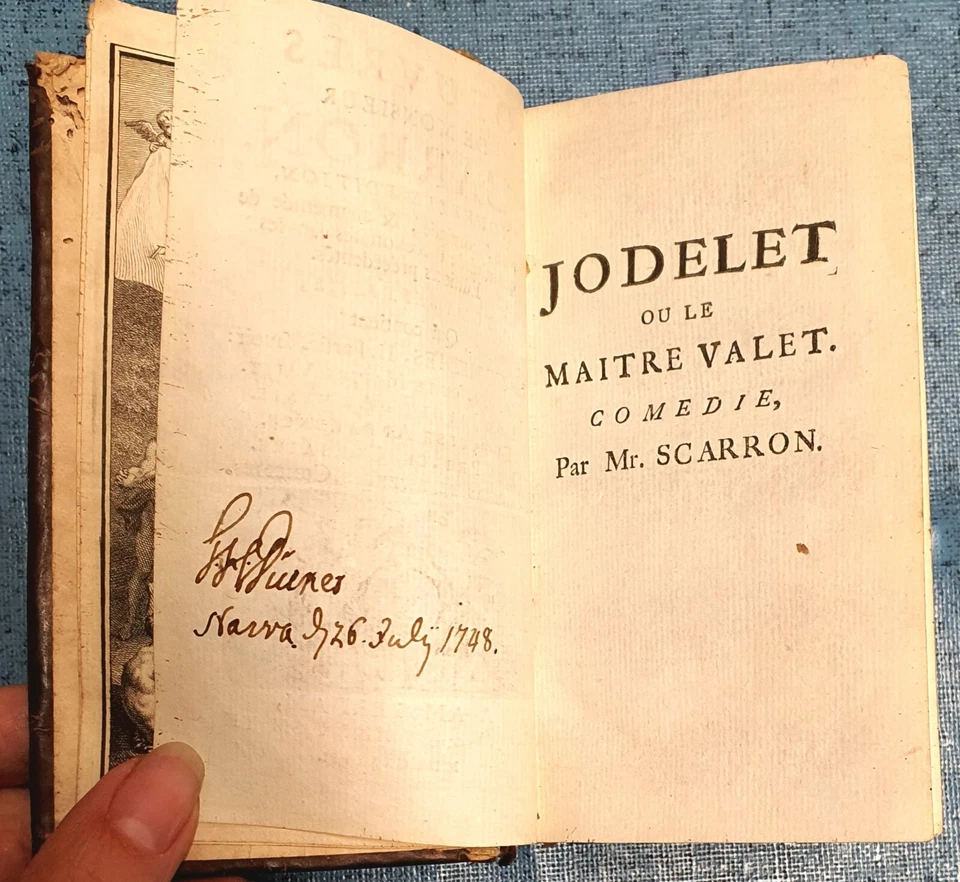 1737 Oeuvres De Monsieur Scarron Comedies French Rarity Antique Book HTF - Image 3 of 4