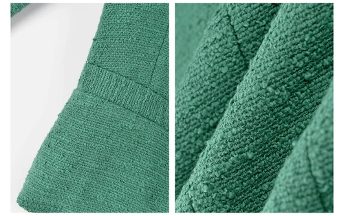 Mujer L'agence Brooke Doble Pecho Tweed Blazer Chaqueta Abrigo Verde - Imagen 4 de 4