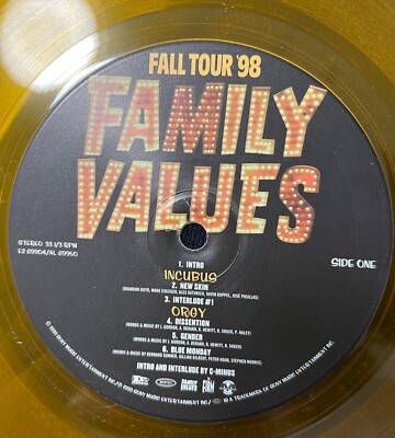 洋楽 FAMILY VALUES TOUR98 LP Family Values Tour 98 YELLOW Vinyl US ORG 2LP KORN Limp