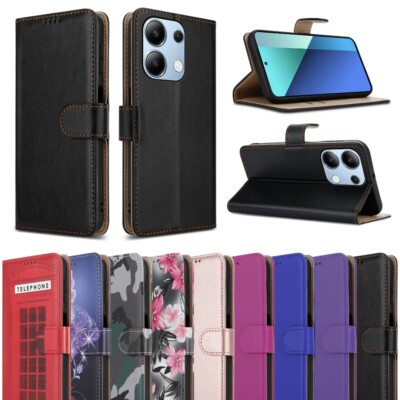 Für Xiaomi Redmi Note 13 4G Hülle, Slim Leder Wallet Flip Ständer Handy Cover