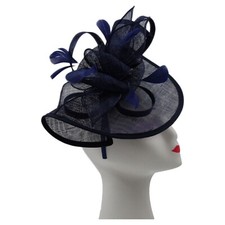 Women Feathered Sinamay Fascinator Disc Headband Wedding Party Race Royal Ascot