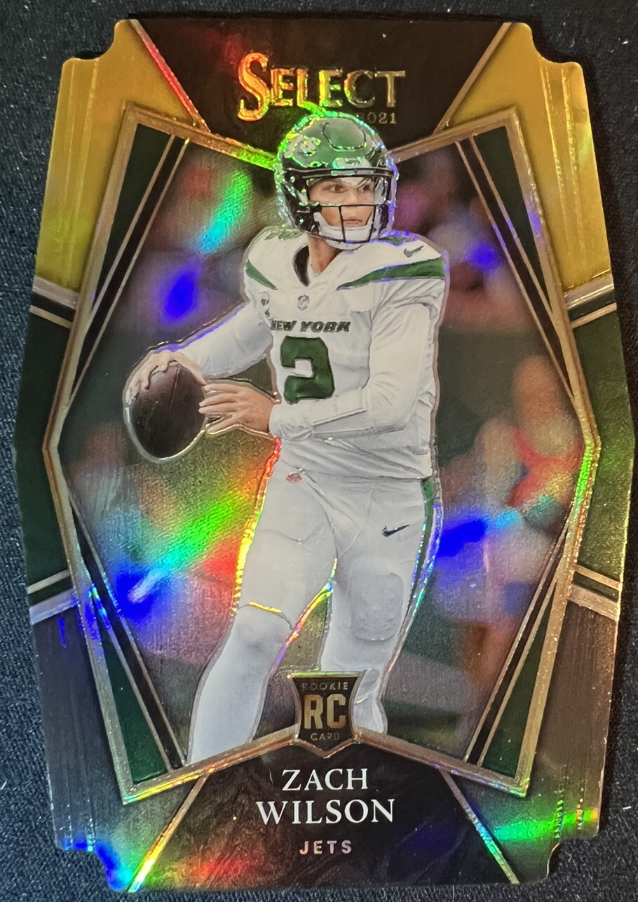 2021 Select Football Zach Wilson Rookie RC Black & Gold Die Cut Prizm #144 Jets