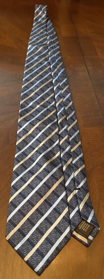 Галстук мужской Tasso Ella синий ручной работы 100% шелк сделано в Китае - Изображение 3 из 4