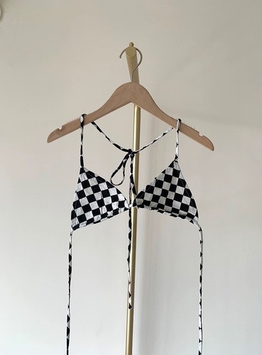 R13 Black & White Checkered Surf Bikini Set Size XS