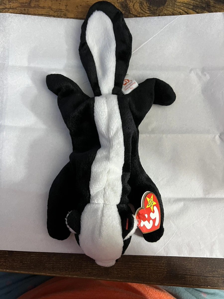1995 Stinky The Skunk TY Beanie Baby Babies W Tag Errors Style
