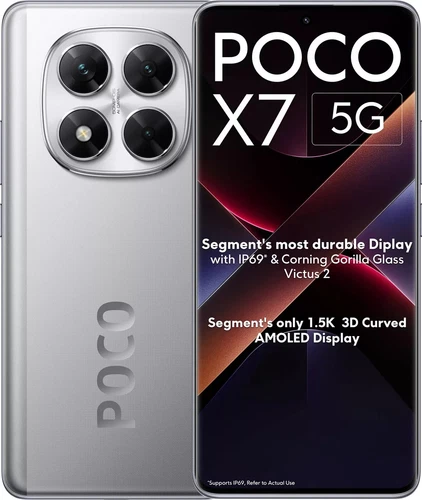 POCO X7 5G Silver 256 GB 8GB  6.67" Dimensity 7300 Processor Global Version.