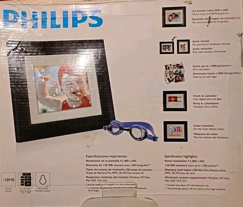 Philips Home Essentials Digital LCD Picture Frame 7”Black Frame SPF3007D/G7 - Picture 7 of 9