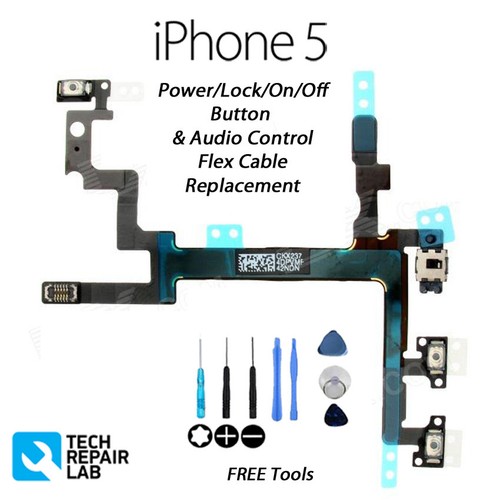 Power Button/Lock On/Off Volume/Mute/Silent Replacement with Tools FOR iPhone 5 - 第 1/2 張圖片