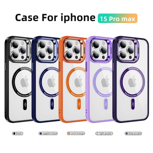 Military-Grade Magnetic Kickstand Shockproof Clear Case fr iPhone 15 ProMax/16e - Zdjęcie 8 z 47