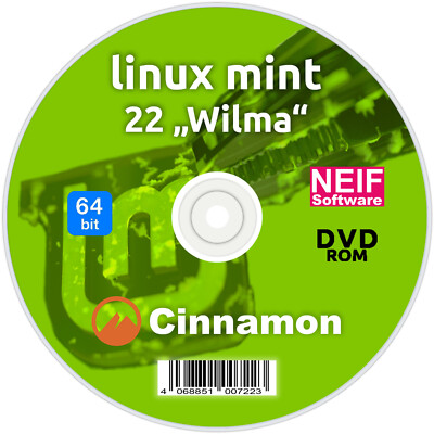 Linux Mint 22 ''Wilma'' Cinnamon Deutsch auf DVD oder USB-Stick NEU August 2024