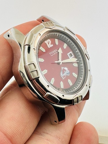 Vintage Fossil PR-5164 NHL Hockey Colorado Avalanche 100 Meter Watch Face RARE - Picture 4 of 5
