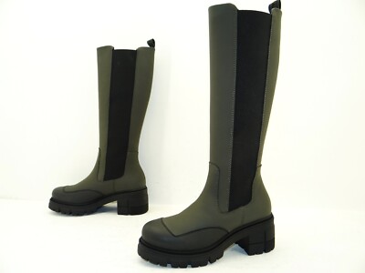 Marc O'Polo Finja Plateau Stiefel Stiefelette Kniehoch Damen Leder Gr.39 Oliv