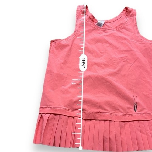 Lululemon Ivivva Coral Sleeveless Pleated Irish Dance School Logo Tank Top Sz 8 - Picture 10 of 10