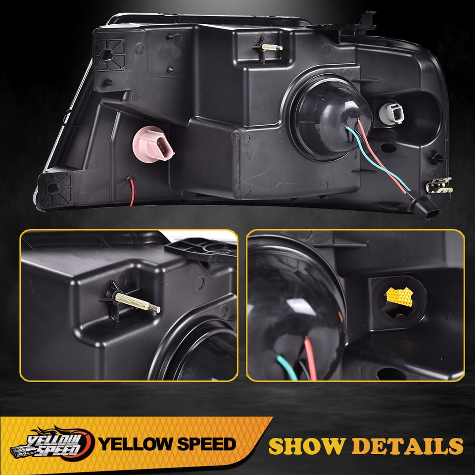 F-250 Super Duty E-Bar LED DRL Projector Headlights; Chrome Housing Clear Lens Hl Hpl Led Fsu13 Ch Cl1 T2