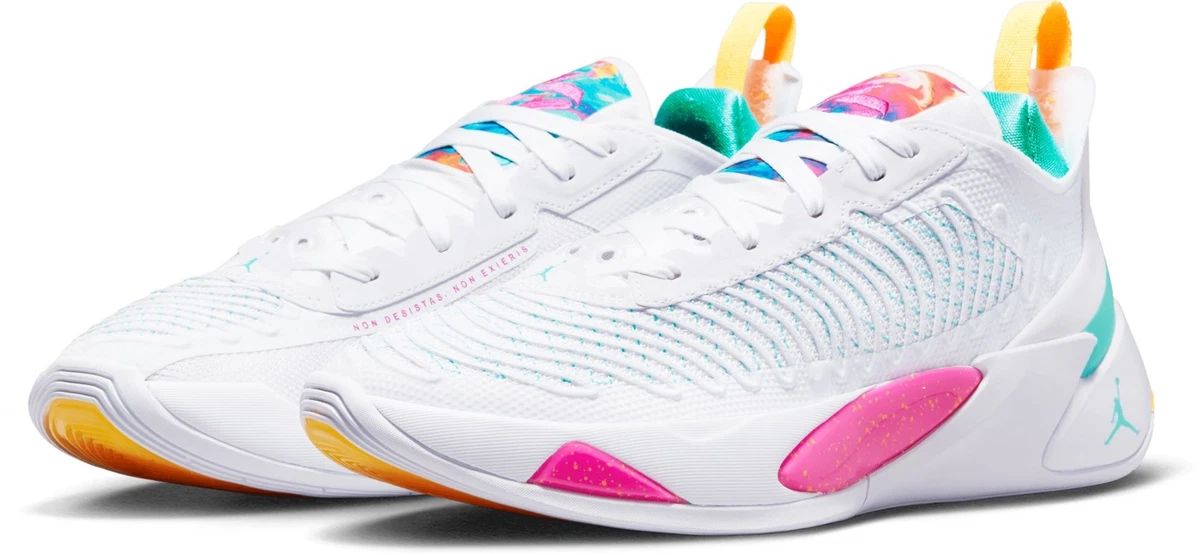 Pink and hotsell turquoise jordans