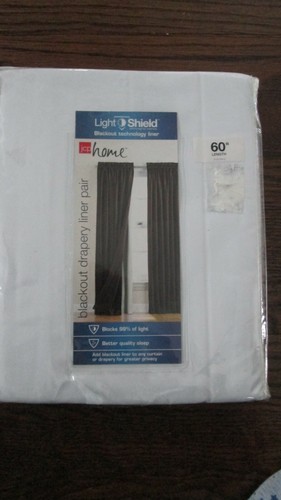BLACKOUT CURTAIN LINER pair for JC Penney 60 x 60" in white. NEW IN PACKAGE - Picture 7 of 8