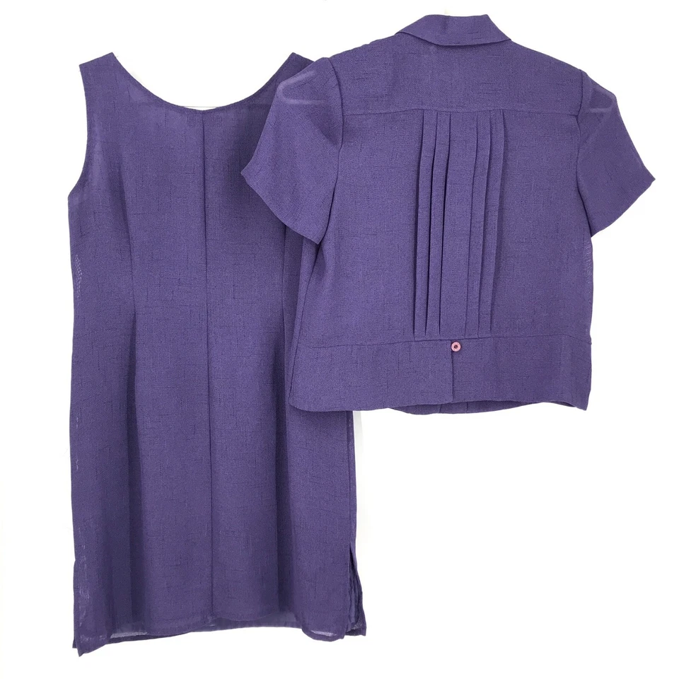 Conjunto de 12 suéteres sin mangas púrpura de vestir chaqueta blazer para mujer Amanda Smith Foto 4 de 4