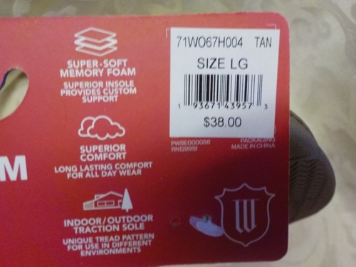 Wembley Men Memory Foam Slippers NWT Indoor/Outdoor Faux Fur Lining Nonskid Sole - Picture 12 of 24