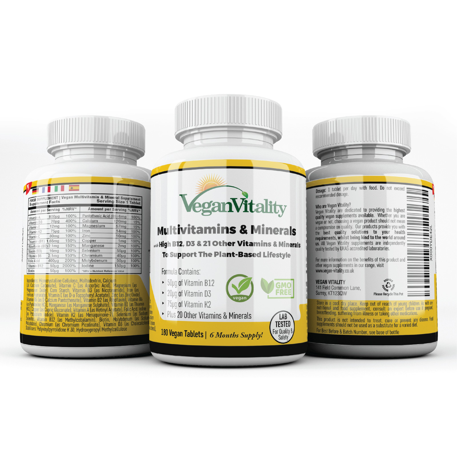 Vegan Vitamins vegan Supplement with B12 Iron D3 & K2 supplement for Vegans