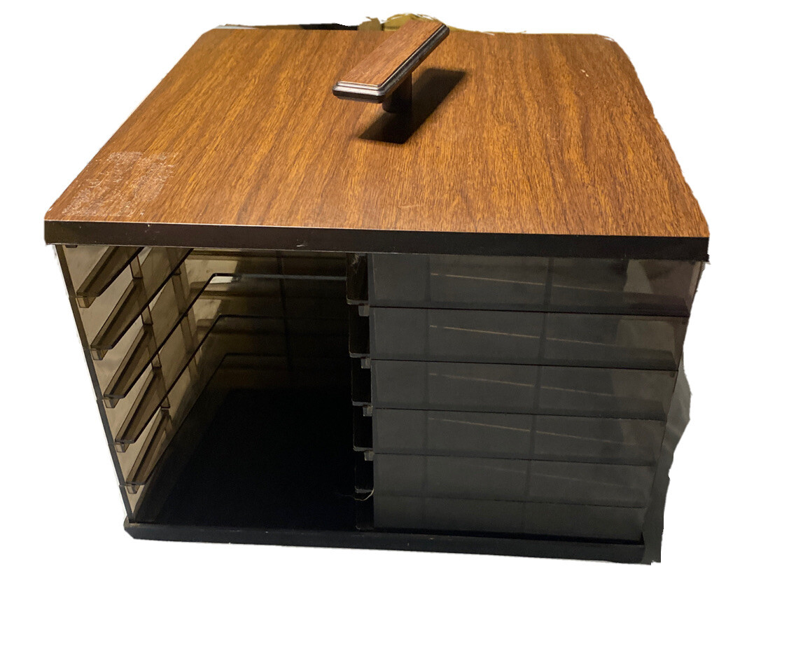 Vintage 8 Track Tape Carousel Holder Spins Holds 24 Tapes (1970 ESMOND