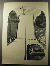 1953 Cartoon by Chas Addams - Caution Draw Bridge