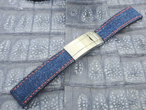 20mm/16mm Jeans Denim Watch Band Military Fashion Minimalist fashion - Picture 8 of 12