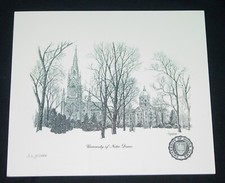 RARE 1978 HOLLENBECK ETCHED / ENGRAVED UNIVERSITY OF NOTRE DAME #328 OF 2500