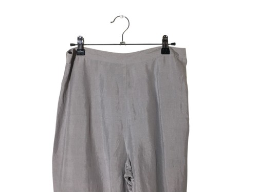 Eileen Fisher 100% Silk Pants Women's Size Medium Gray Side Zipper Slacks - Picture 3 of 6